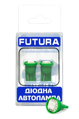 Автолампа Futura 3Х-Т10 зелена W5W 12V (2 шт.) 30513 фото