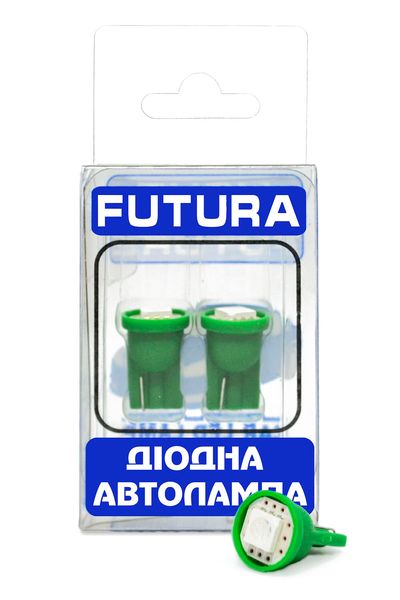 Автолампа Futura 3Х-Т10 зелена W5W 24V (2 шт.) 30523 фото