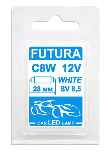 Автолампа Futura AC-C8/28мм 12V белая C5W (2шт) 80211 фото