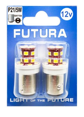 Двоконтактна лампа Futura KY-P21/5W біла 12V (2шт) 72811 фото