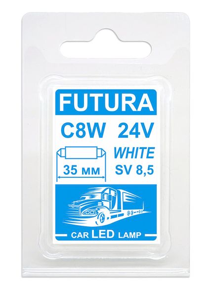 Автолампа Futura AC-C8/35мм 24V біла C5W (2шт) 80321 фото