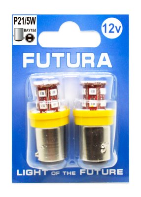 Двухконтактная лампа Futura KY-P21/5W желтая 12V (2шт) 72815 фото