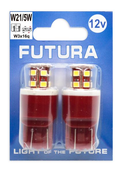 Двухконтактная лампа Futura KY-W21/5W белая 12V (2шт) 72911 фото